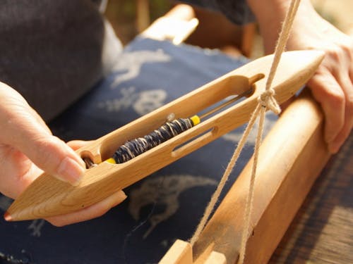 作州絣:ツアー当日、「くるみボタン作り」を体験!