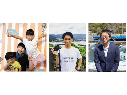 左写真から 眞嶌直子さん・飯島賢さん・竹内恒陽さん