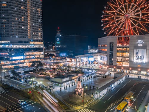 鹿児島中央駅前の夜景