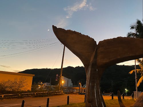 職場がある船客待合所から眺める夕焼け空