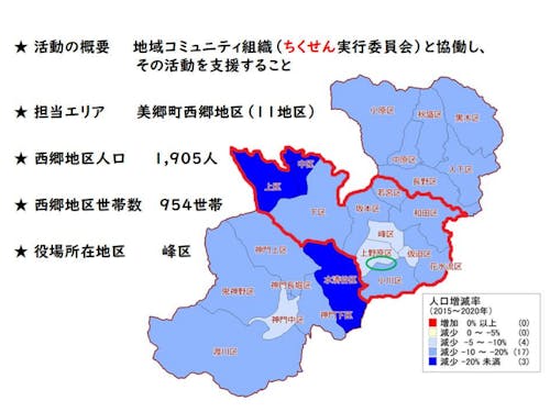 ちくせんプロジェクトの担当エリア(西郷地区)