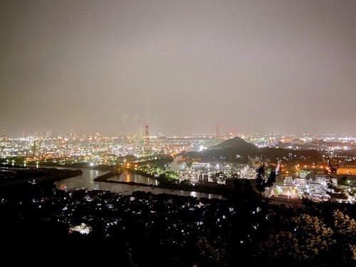 水島:コンビナートの夜景