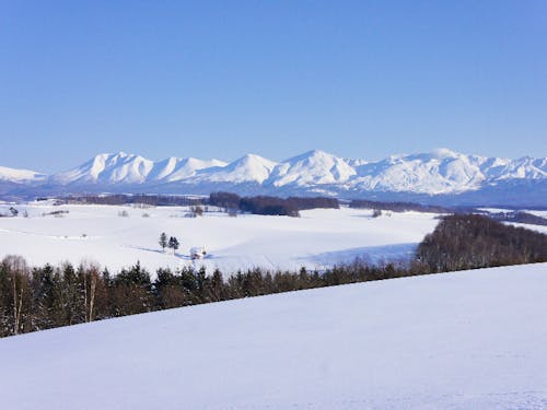 冬の十勝岳連峰
