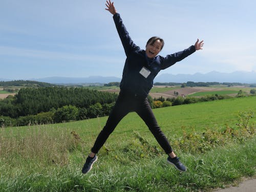 丘の上にいると飛びたくなる(笑)