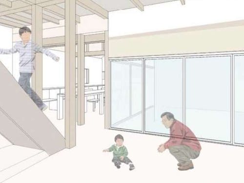 改修イメージその2。大開口の窓から、日差しが差し込みます。