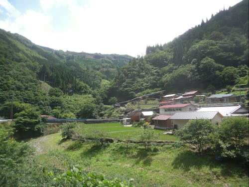 川沿いの地形を生かした集落