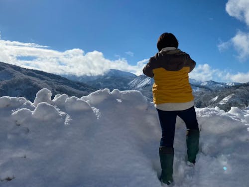 雪下ろしを終えて、雪景色をパシャリ。