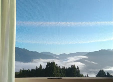 単身寮から見える雲海は絶景！