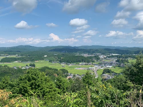 城山の山頂から見える自然豊かな風土