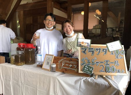 夫婦で出店した風のマルシェの様子