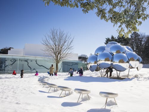 雪化粧の21世紀美術館