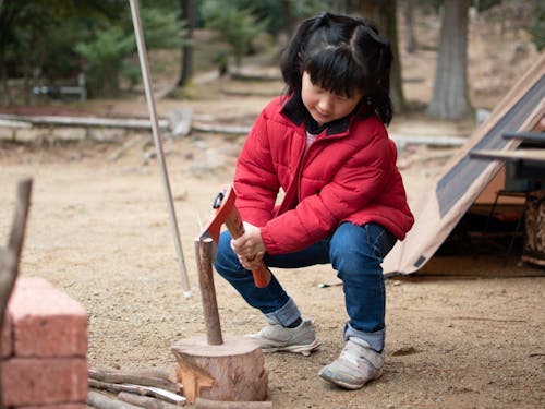 当日体験予定の薪割り(イメージ)