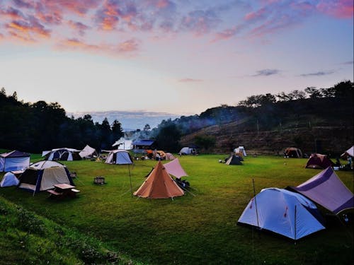 日本国花苑、キャンプ場の風景