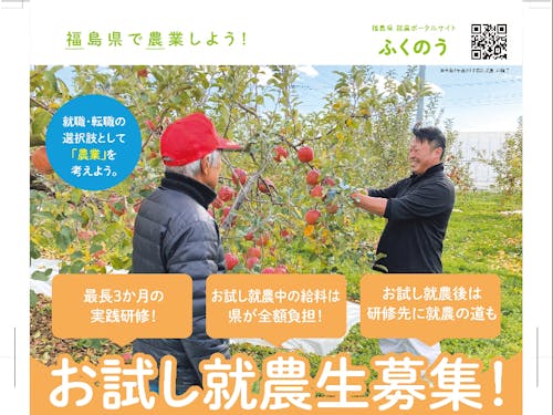 お試し就農生募集!チラシ