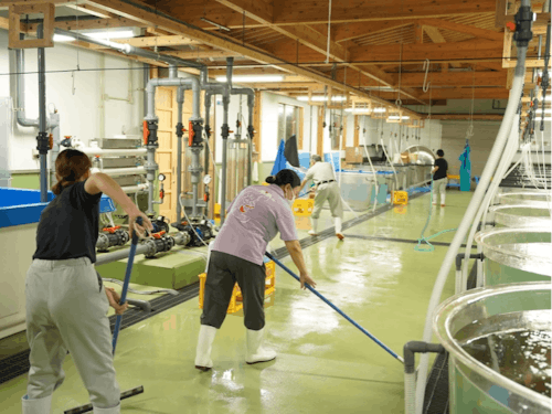 フロア清掃の様子