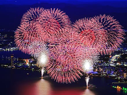 ３５万人が集まる８月８日恒例の「びわ湖大花火大会」