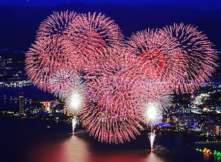 ３５万人が集まる８月８日恒例の「びわ湖大花火大会」
