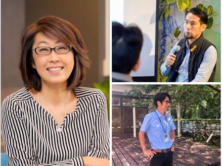 左:島田 由香さん/右上から名取 良樹さん・堀内 亮介さん