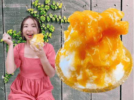 大好きなマンゴーを使った贅沢なかき氷。マンゴーごろっごろ！