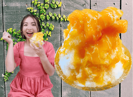 大好きなマンゴーを使った贅沢なかき氷。マンゴーごろっごろ！