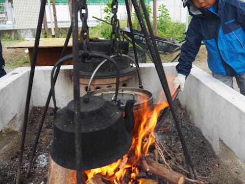 明科北認定こども園にある「たき火」