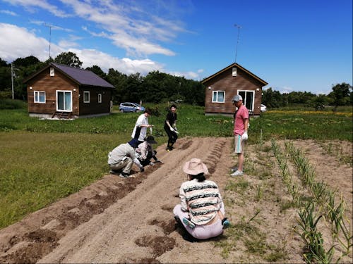 みんなでジャガイモ植え体験♬