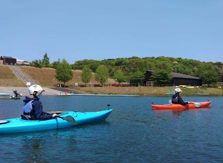 小野湖でカヌーにチャレンジします