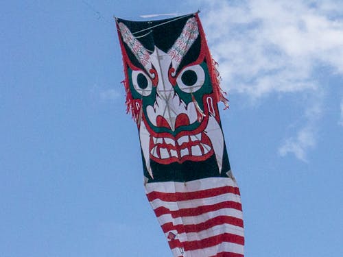 大人20人位で揚げる巨大な鬼揚子が、新年の空に舞う姿は壮観。高く揚がれば揚がるほど縁起が良いとされています