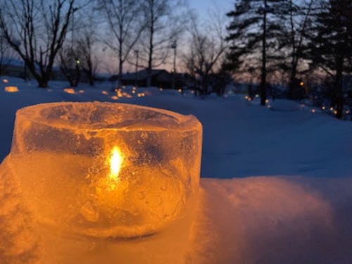下川町の冬の風物詩「アイスキャンドル」を作って寒さを体感