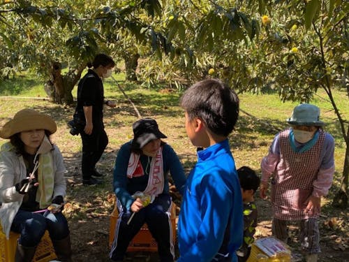 地域の皆さんで栗拾い