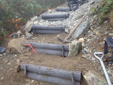 登山道の整備作業の一例