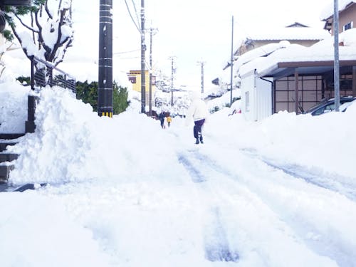 雪の様子：住宅街