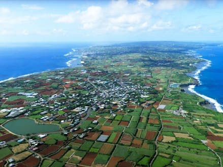 上からみても畑がたくさん。