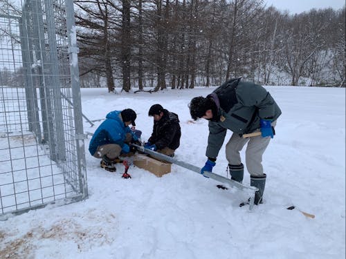 鳥獣対策支援員の澁谷さん・森さんは、野生動物の対応や捕獲した個体の有効活用促進のため活動中。
