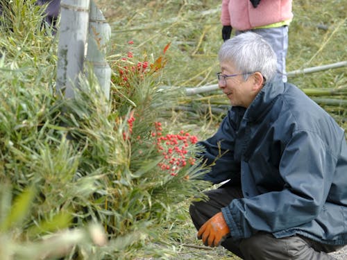 お正月の門松も皆の手づくりです