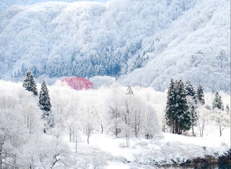 雪景色が一番綺麗だという声があるほど息をのむ景色　写真：瀬川強