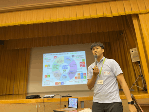 ▲ 地域共育ミーティングにて、ビジョンの説明をする和田さん