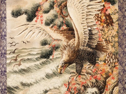 人間国宝の方の製作品・見送幕。祭り当日は松尾寺の曳山にてご覧いただけます。(写真:愛荘町歴史文化博物館提供)