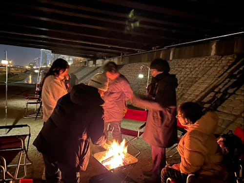 まちづくり会社と開催した「焚き火×幸福実感ウェルビーイング」