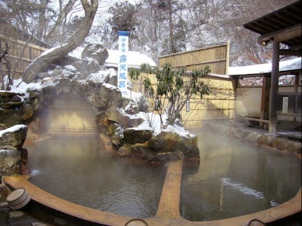 渋川市の冬は、伊香保露天風呂