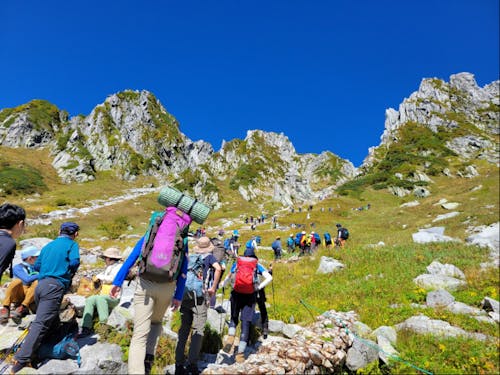 駒ヶ岳登山の最初の難関、八丁坂