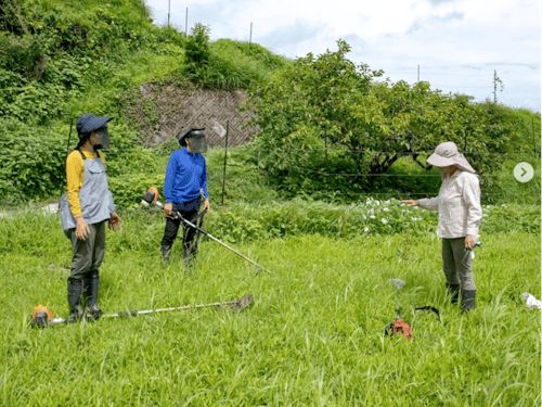 草刈り機の使い方をレクチャー 農業機械の使い方も学べる