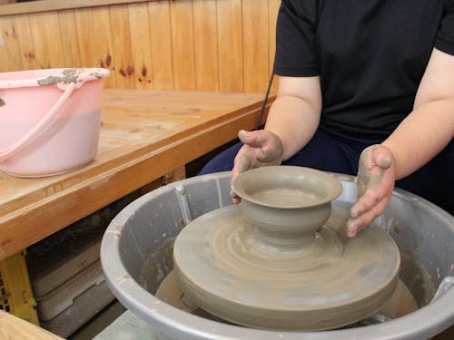 陶芸体験の様子