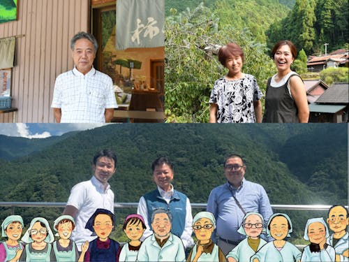 川上村で柿の葉寿司づくりに携わっている人たち。お店の方々、柿の葉寿司の組合、行政関係のつながりで支え合っています!