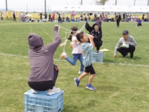 芝生グラウンドで開催した名田島田園運動会