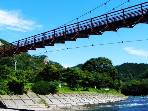 久慈川にかかるあゆのつり橋