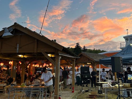 港で賑わいを見せたビアガーデン