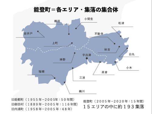 町内には15エリア・約193の集落がそれぞれ活動しています