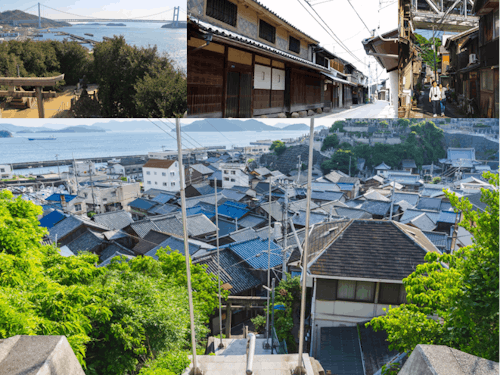 下津井エリアの風景(瀬戸内海 × 町並み保存地区です!)