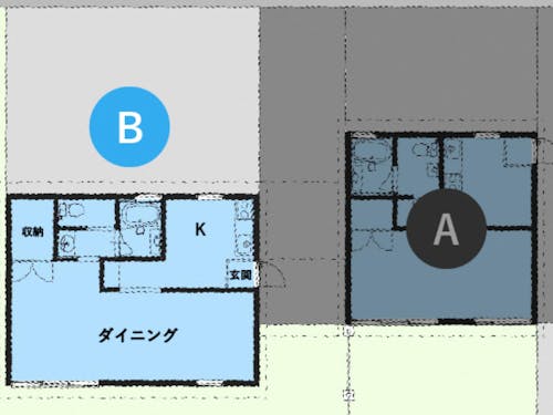 滞在体験棟Bの見取り図
